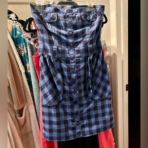 Kensie plaid black and blue dress